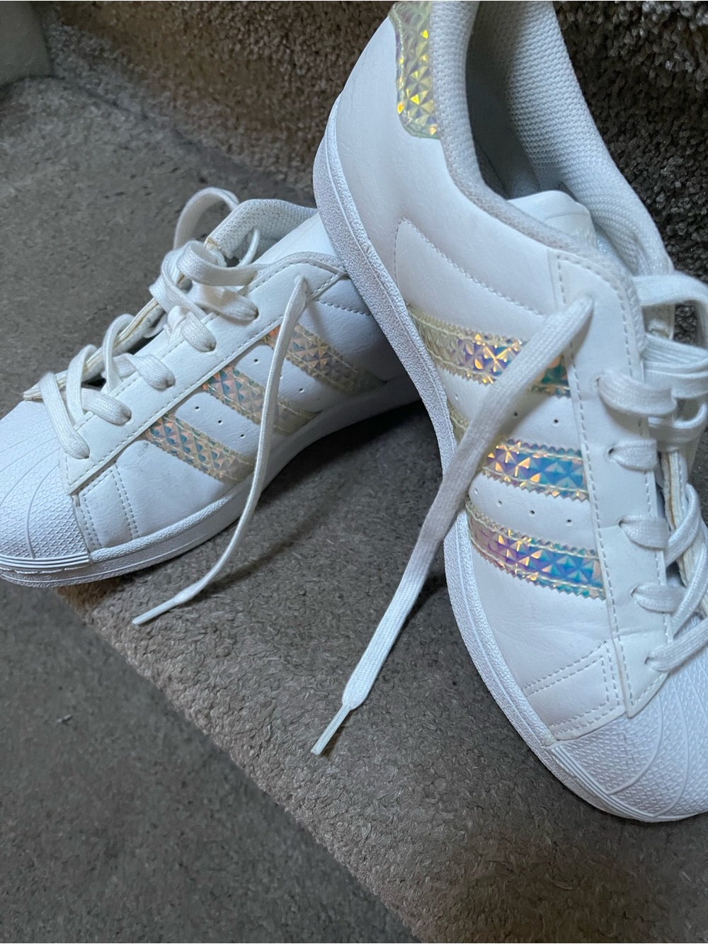 White Holographic Stripe Women's Sneakers